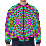 Psychedelic Rave Optical Illusion Zip Sleeve Bomber Jacket