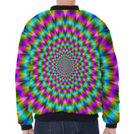 Psychedelic Rave Optical Illusion Zip Sleeve Bomber Jacket