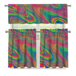 Psychedelic Rave Print 3 Piece Kitchen Curtains