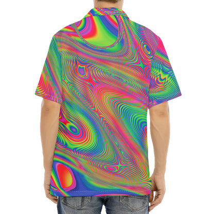 Psychedelic Rave Print Aloha Shirt