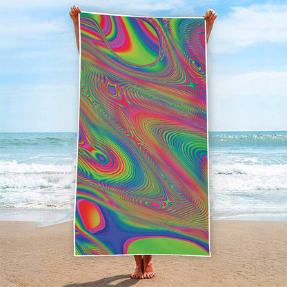 Psychedelic Rave Print Beach Towel