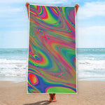 Psychedelic Rave Print Beach Towel