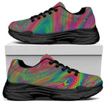 Psychedelic Rave Print Black Chunky Shoes