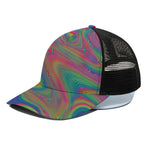 Psychedelic Rave Print Black Mesh Trucker Cap