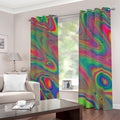 Psychedelic Rave Print Dimout Grommet Curtains