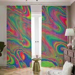 Psychedelic Rave Print Blackout Pencil Pleat Curtains