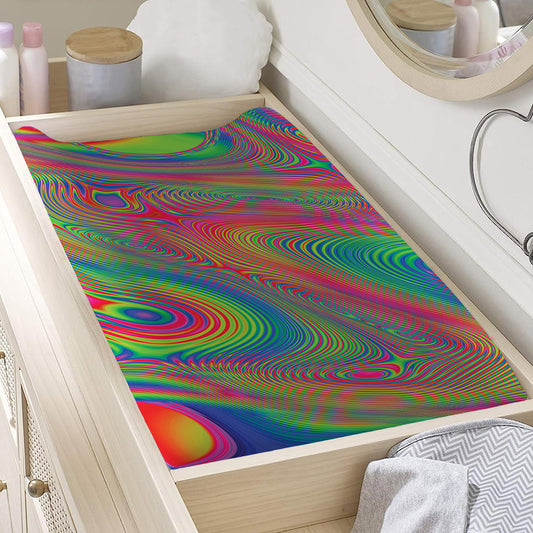 Psychedelic Rave Print Changing Pad Cover