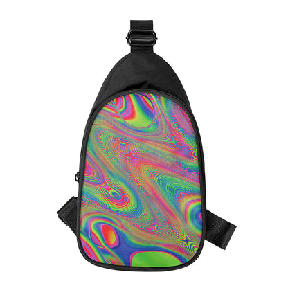 Psychedelic Rave Print Chest Bag
