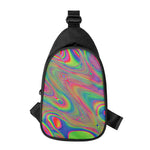 Psychedelic Rave Print Chest Bag