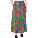 Psychedelic Rave Print Chiffon Maxi Skirt