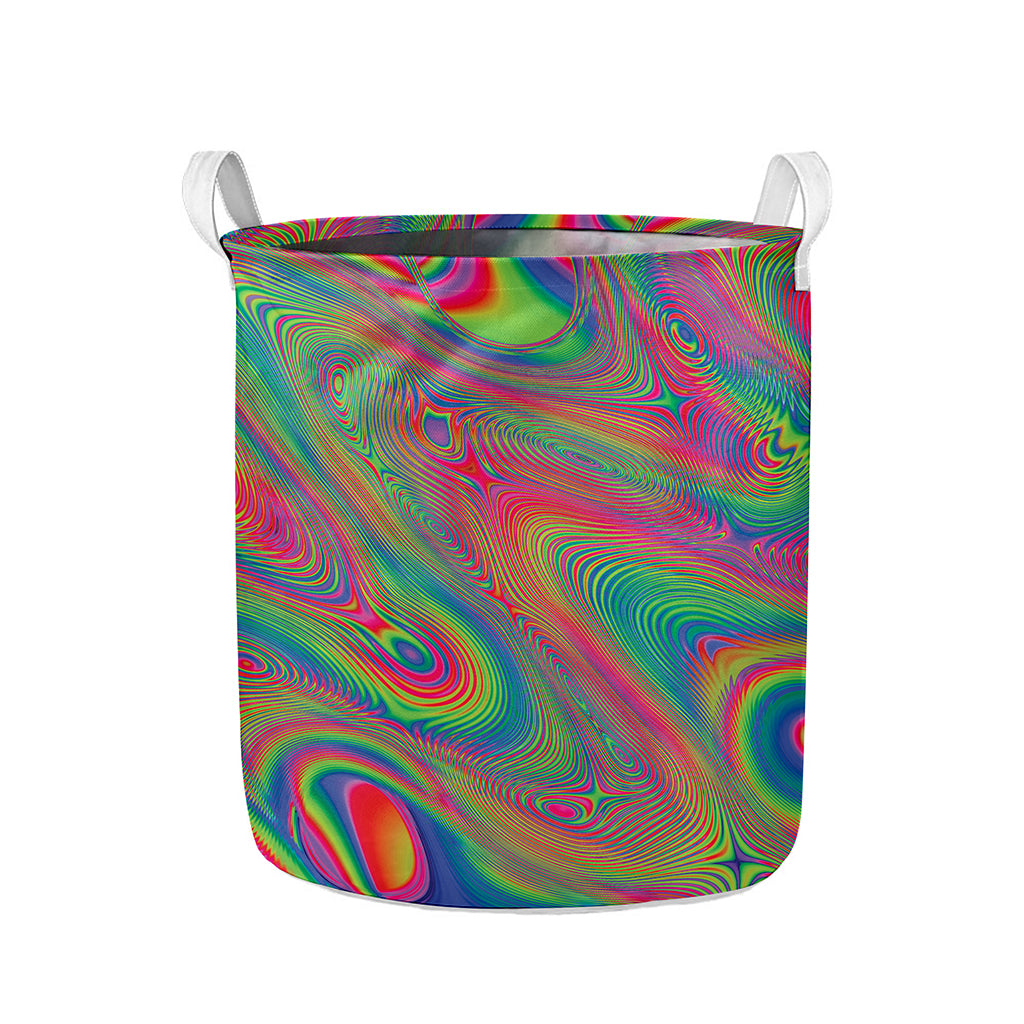 Psychedelic Rave Print Collapsible Laundry Basket