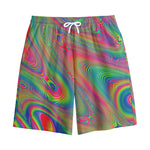 Psychedelic Rave Print Cotton Shorts