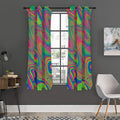 Psychedelic Rave Print Grommet Curtain Panels