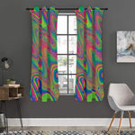 Psychedelic Rave Print Curtain