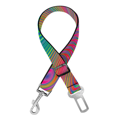 Psychedelic Rave Print Dog Seat Belt