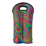 Psychedelic Rave Print Double Neoprene Wine Tote