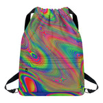 Psychedelic Rave Print Drawstring Backpack