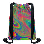 Psychedelic Rave Print Drawstring Backpack
