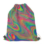 Psychedelic Rave Print Drawstring Bag