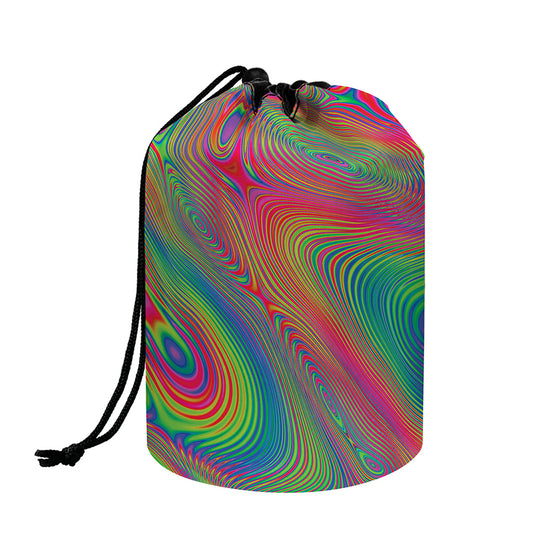 Psychedelic Rave Print Drawstring Makeup Bag