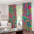Psychedelic Rave Print Extra Wide Grommet Curtains