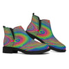 Psychedelic Rave Print Flat Ankle Boots