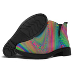 Psychedelic Rave Print Flat Ankle Boots