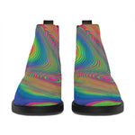 Psychedelic Rave Print Flat Ankle Boots