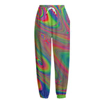 Psychedelic Rave Print Fleece Lined Knit Pants