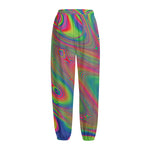 Psychedelic Rave Print Fleece Lined Knit Pants