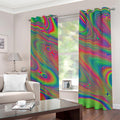 Psychedelic Rave Print Grommet Curtains