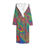 Psychedelic Rave Print Hooded Bathrobe