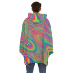 Psychedelic Rave Print Hoodie Blanket