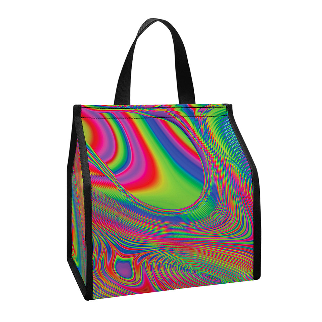 Psychedelic Rave Print Insulated Lunch Tote