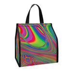 Psychedelic Rave Print Insulated Lunch Tote