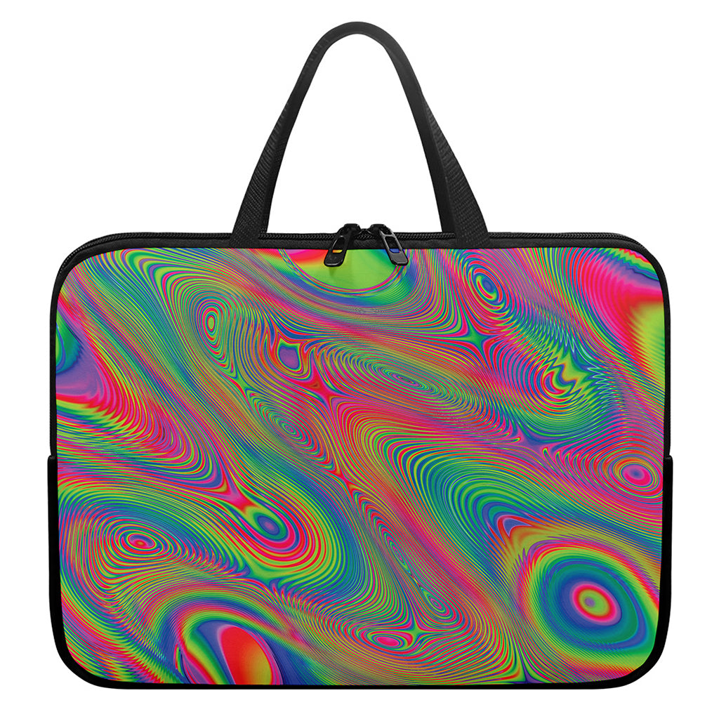 Psychedelic Rave Print Laptop Sleeve With Handle