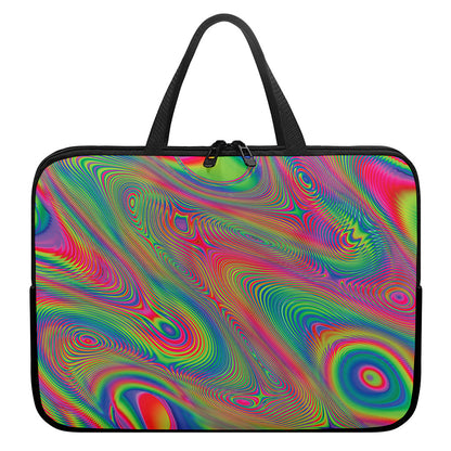 Psychedelic Rave Print Laptop Sleeve With Handle