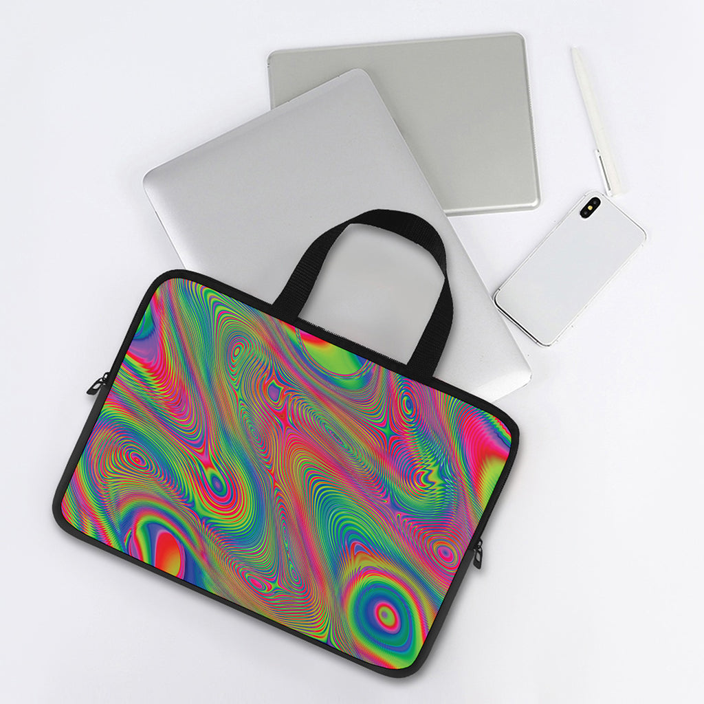 Psychedelic Rave Print Laptop Sleeve With Handle