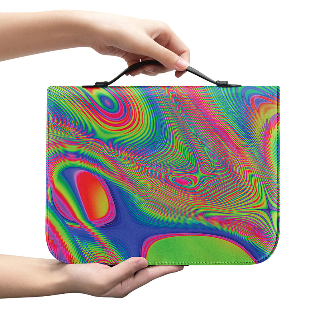 Psychedelic Rave Print Leather Bible Cover