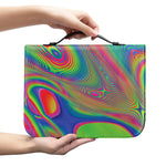 Psychedelic Rave Print Leather Bible Cover