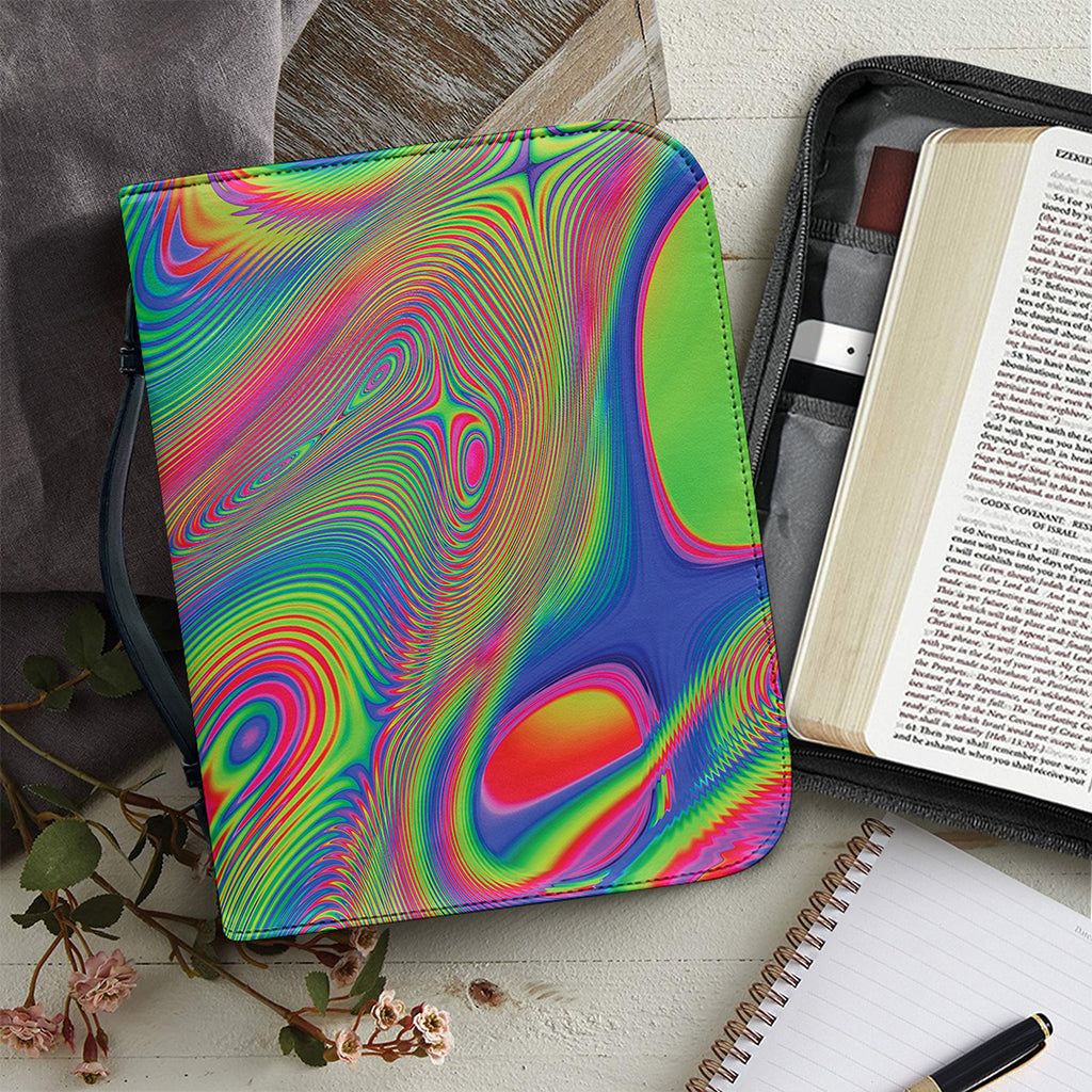 Psychedelic Rave Print Leather Bible Cover