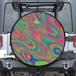 Psychedelic Rave Print Leather Spare Tire Cover