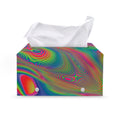 Psychedelic Rave Print Leather Tissue Box Cover
