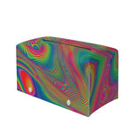 Psychedelic Rave Print Leather Tissue Box Cover