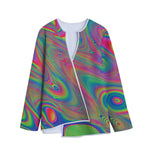 Psychedelic Rave Print Long Sleeve Short Coat