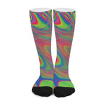 Psychedelic Rave Print Long Socks