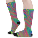 Psychedelic Rave Print Long Socks