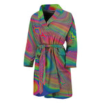 Psychedelic Rave Print Men's Bathrobe