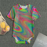Psychedelic Rave Print Men's Bodysuit