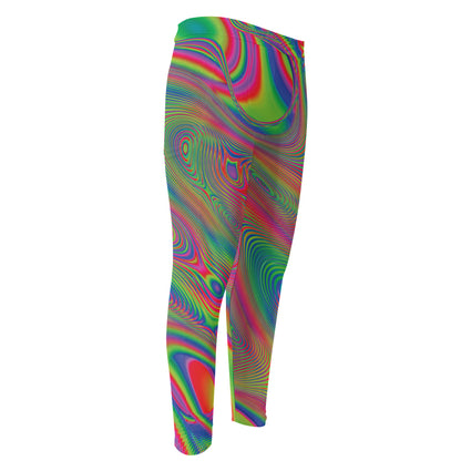 Psychedelic Rave Print Men's Compression Pants